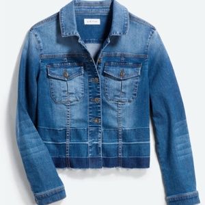 Lila Ryan Avianna Cropped Hem Treatment Denim Jacket